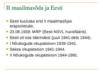 Eesti II maailmasõja ajal #2