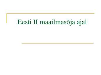 Eesti II maailmasõja ajal
