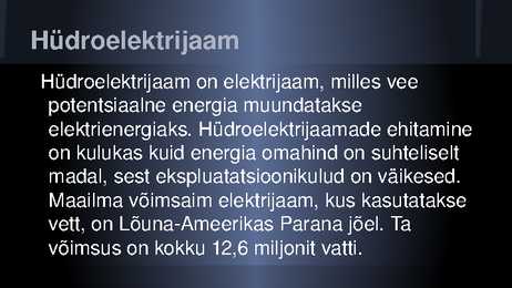 Energia tootmismeetodid-Bioloogia-Eesti #3