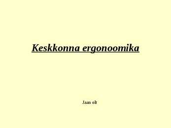 Keskkonna ergonoomika