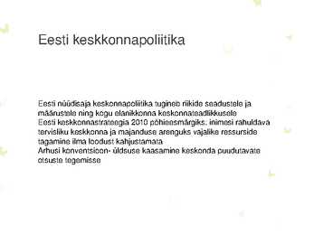 Säästev areng ja keskkonnapoliitika #4