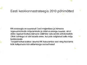 Säästev areng ja keskkonnapoliitika #5