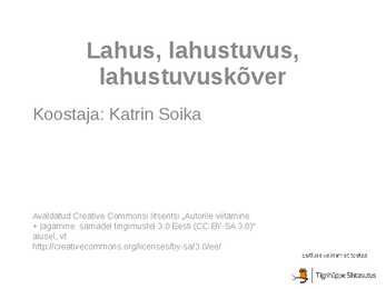 Lahus-lahustuvus-lahustuvuskõver