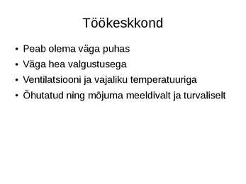 Koka kutseala kirjeldus #3