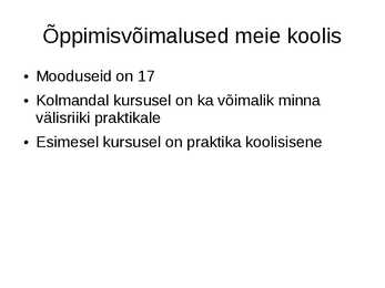 Koka kutseala kirjeldus #8