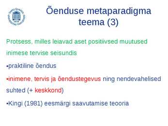 Õendusteaduse kesksed mõisted ja nendevahelised seosed #12