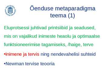Õendusteaduse kesksed mõisted ja nendevahelised seosed #10
