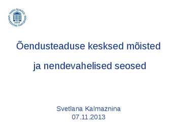 Õendusteaduse kesksed mõisted ja nendevahelised seosed