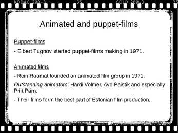 History of Estonian cinema and film culture #7