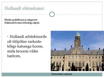 Hollandi kunst 17-sajandil #2