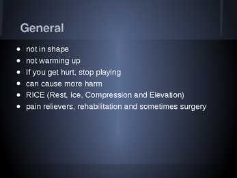 Sports injuries #2