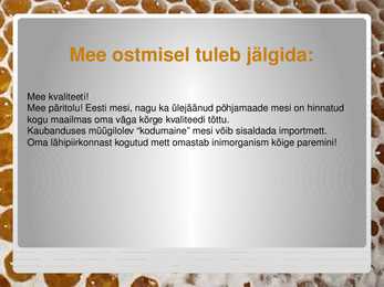 Mesi meie laual #12