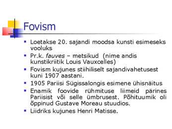 20-sajandi kunst-Fovism #2