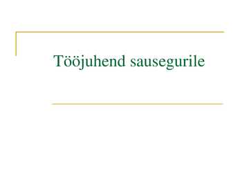 Tööjuhend sausegurile