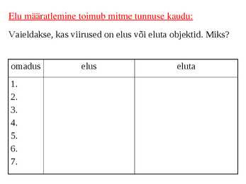 Elu tunnused #3