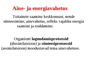Elu tunnused #9