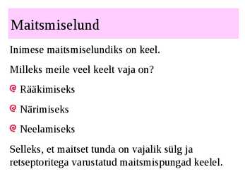 MAITSMINE-HAISTMINE-KOMPIMINE #2