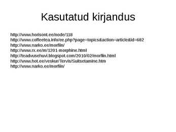 Tuntumad alkaloidid-kofeiin-morfiin-nikotiin #9