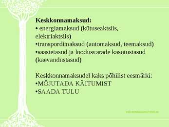 Ökoloogiline maksureform-ÖMR-tarbimise mõjutajana #17