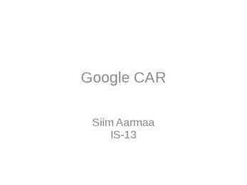 Google CAR