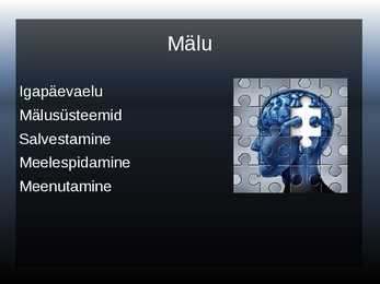 Powerpoint esitlus mälu ja mälu treenimise kohta #2