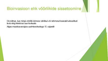 VÕÕRLIIIKIDE SISSETOOMINE #2