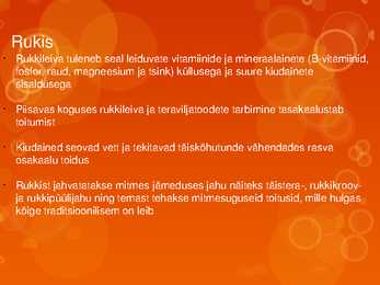 TERAVILJATOOTED JA TERVIS #5
