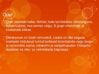 TERAVILJATOOTED JA TERVIS #9