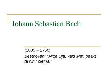 Johann Sebastian Bach