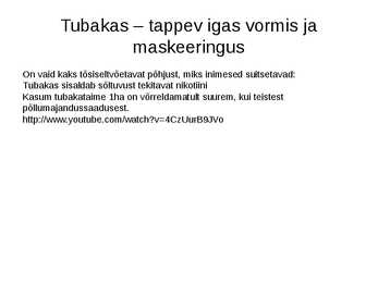 Tubakavaba ja HIV #8