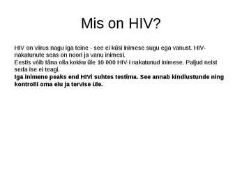Tubakavaba ja HIV #10