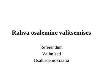 Rahva osalemine valitsemises