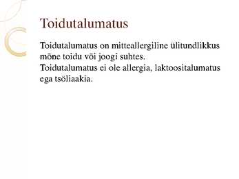 Toiduallergia ja toidutalumatus #6