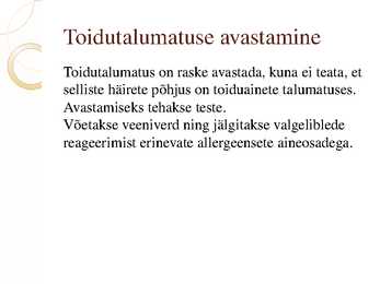 Toiduallergia ja toidutalumatus #8