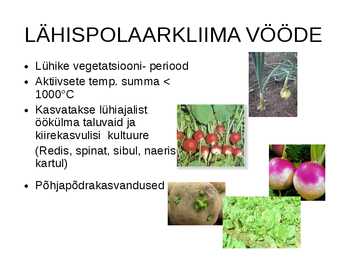Agrokliimavöötmed ja tootmise vormid #5