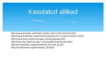 Teaduse areng 1920-1930 aastatel #11