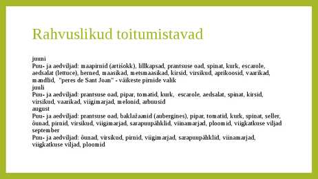 Hispaania toitumistava #4