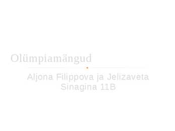 Olümpiamängud