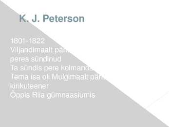 Kristjan Jaak Petersoni elu #3