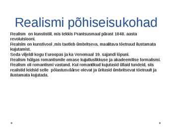 Realism ja realism Eestis #2