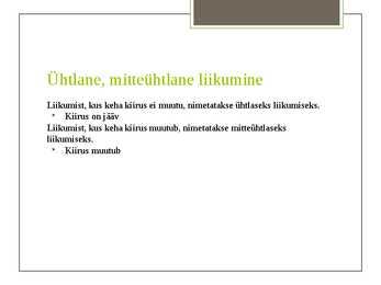 Mehaaniline liikumine #7