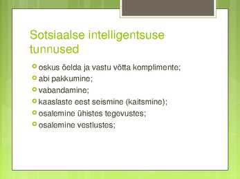 Sotsiaalne intelligentsus #5