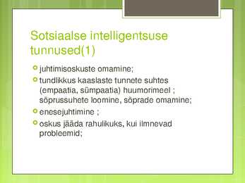 Sotsiaalne intelligentsus #6