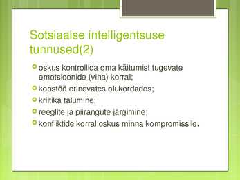 Sotsiaalne intelligentsus #7