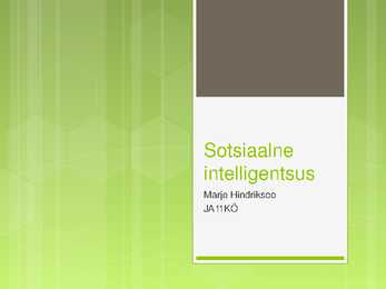 Sotsiaalne intelligentsus