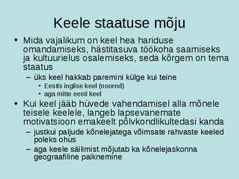 Keeleökoloogia ja eesti keele areng #5