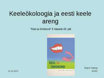 Keeleökoloogia ja eesti keele areng