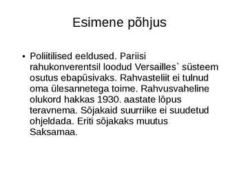 Teise maailmasõja põhjused #2