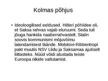 Teise maailmasõja põhjused #4