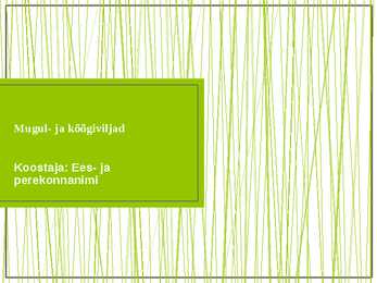 Mugul- ja köögiviljad